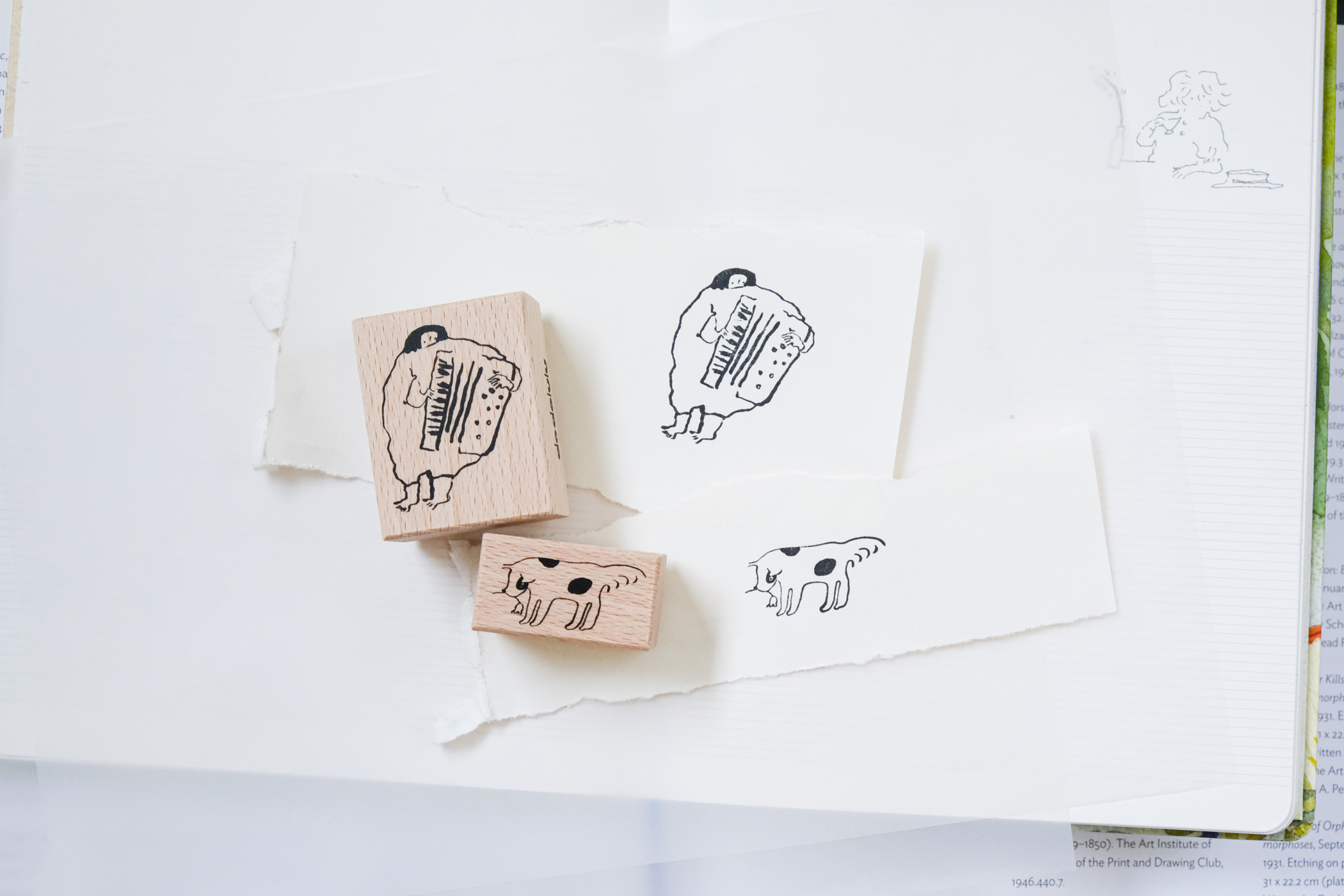 dodolulu Rubber Stamp Set - The Accordion and a Dog