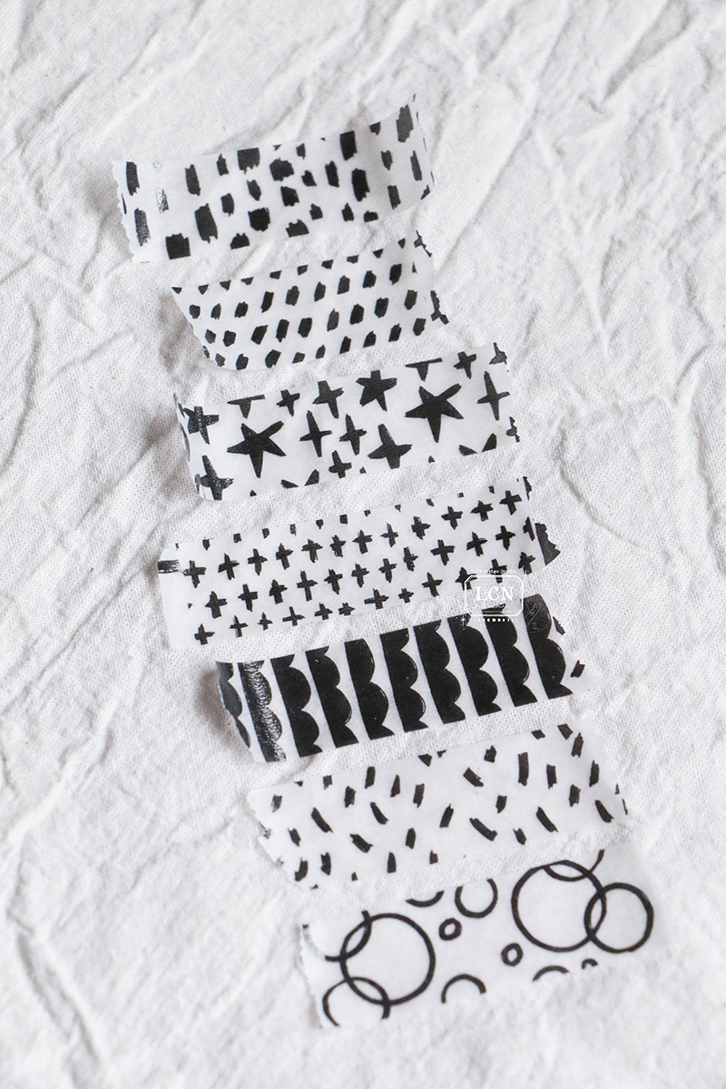 Lin Chia Ning Washi Tape - Hand-Drawn Patterns (1.5cm)