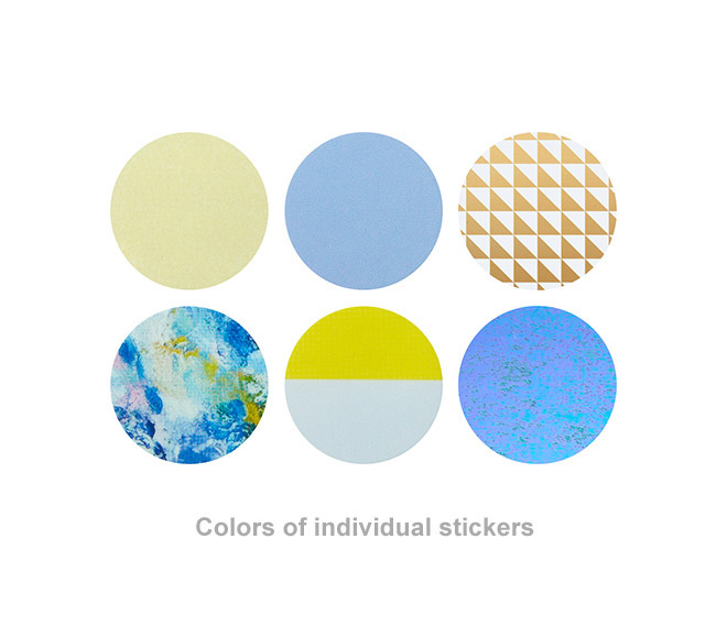 KING JIM Coffret Cosmetic Motif Film Sticker - Circle Chiffon Yellow