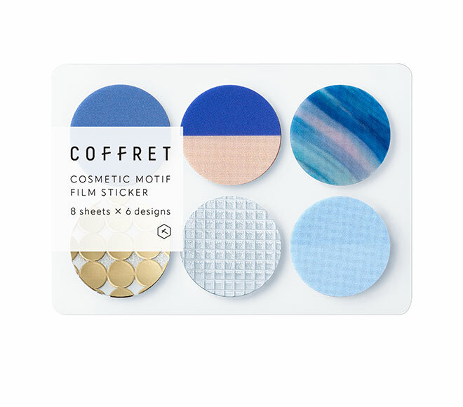 KING JIM Coffret Cosmetic Motif Film Sticker - Circle Horizon Blue