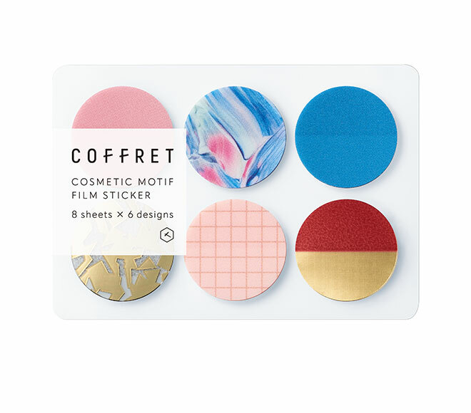 KING JIM Coffret Cosmetic Motif Film Sticker - Circle Pink Float