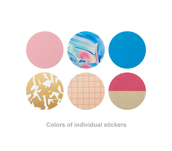 KING JIM Coffret Cosmetic Motif Film Sticker - Circle Pink Float