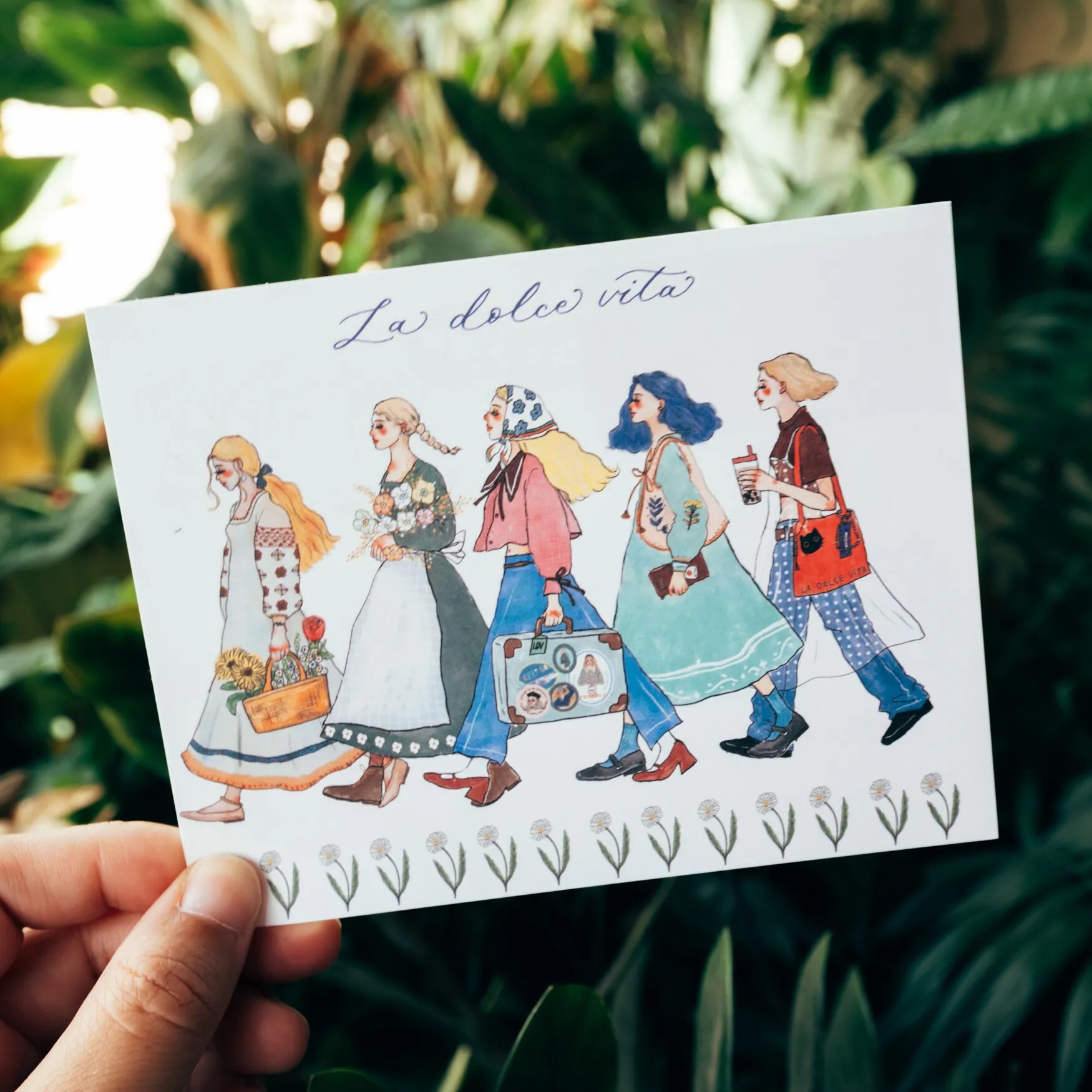 La Dolce Vita Postcard - We Move Forward Happily