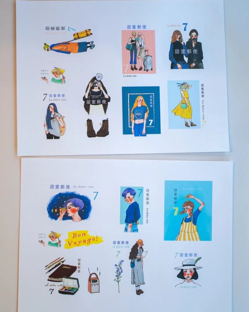 La Dolce Vita Stamp Sticker Set - Aurora (2 sheets)