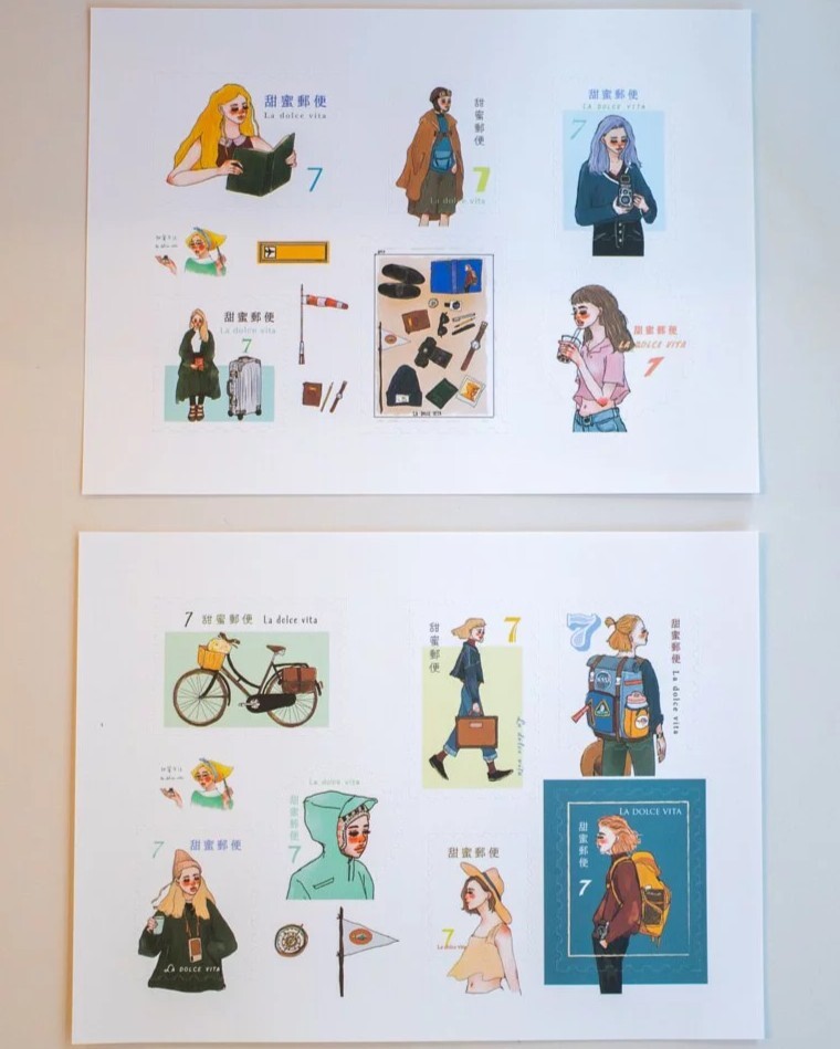 La Dolce Vita Stamp Sticker Set - Bon Voyage (2 sheets)