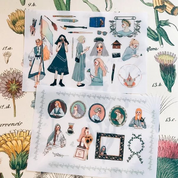 La Dolce Vita Transfer Sticker Set - Literature Girl (2 sheets)