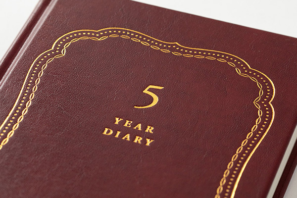 Midori 5 Year Diary - Recycled Leather Red