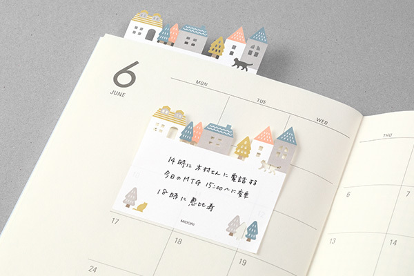 Midori Die-Cut Sticky Notes - Town