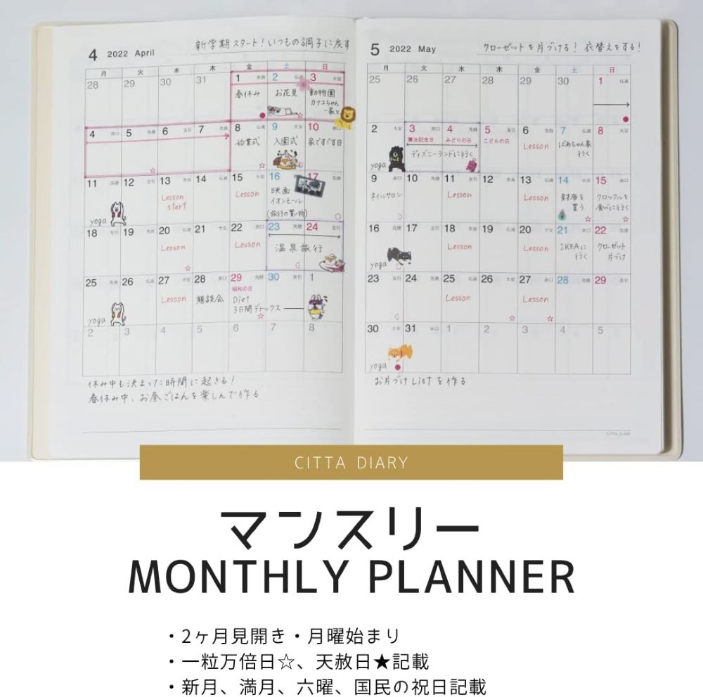 CITTA Diary 2023 Monthly Plan