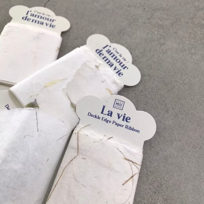 MU Deckle Edge Paper Ribbon 04 - White Tea