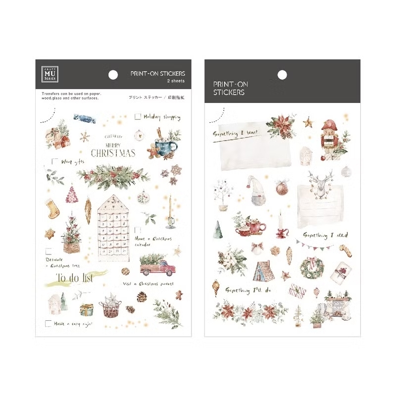 MU Print-On Sticker Set 22 - Christmas To-do List (2 sheets)