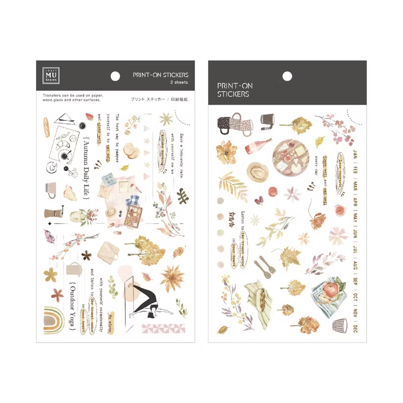 MU Print-On Sticker Set 257 - Autumn Daily Life (2 sheets)