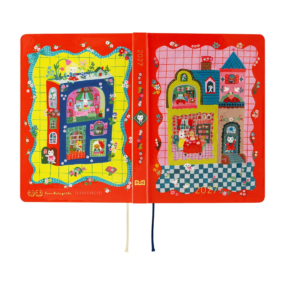Hobonichi Techo A6 HON - Yumi Kitagishi: White Cat and Rabbit&rsquo;s Tea Room (Japanese)