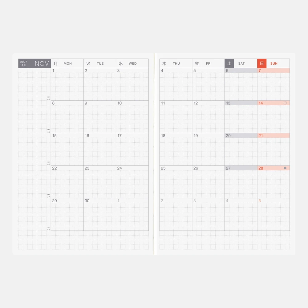 Hobonichi Techo 2027 A6 Original Book (English)