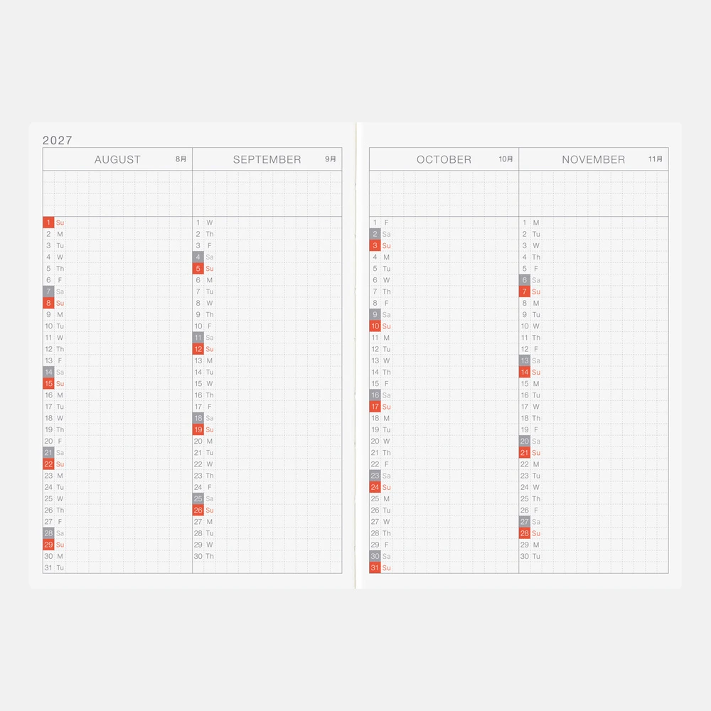 Hobonichi Techo 2027 A6 Original Book (English)