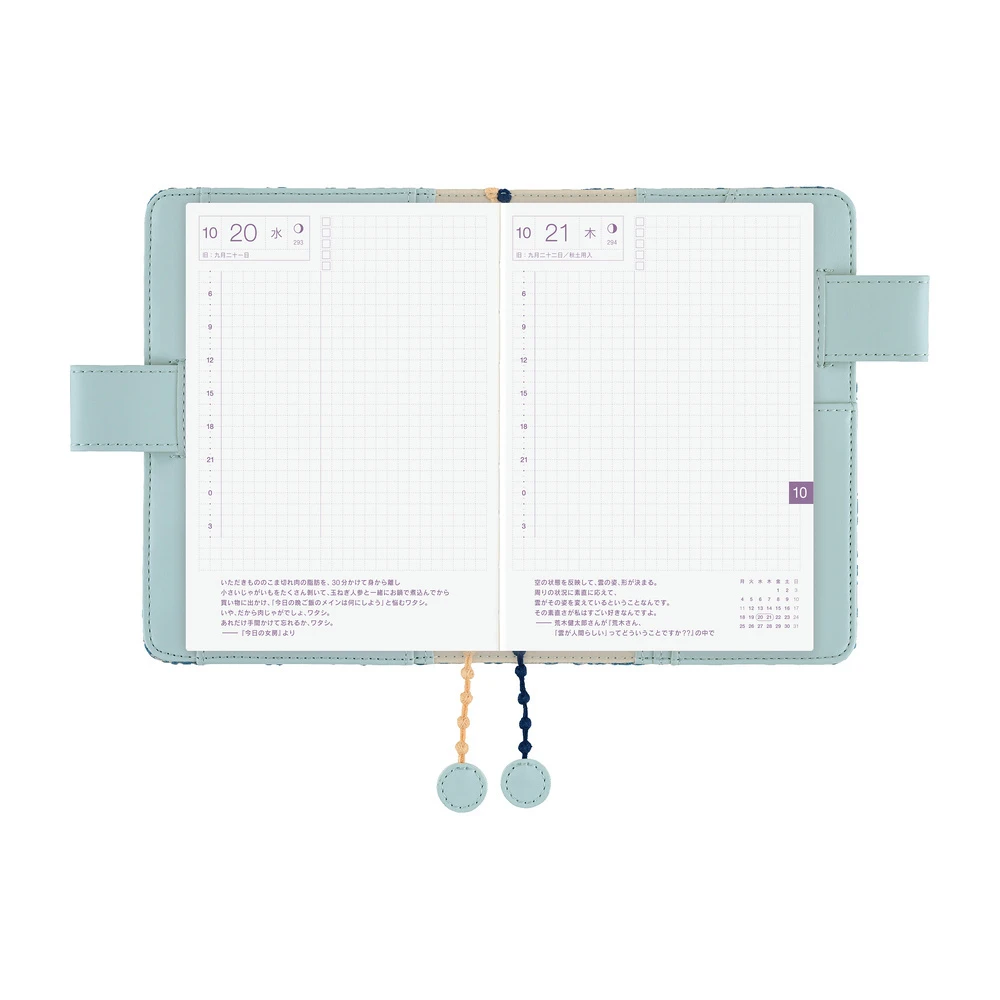 Hobonichi Techo A6 Original Cover - mina perhonen: felice (Blue)