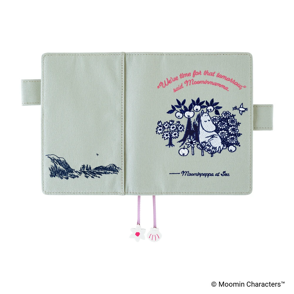 Hobonichi Techo A6 Original Cover - Moomin: My Yard (Pale Mint)