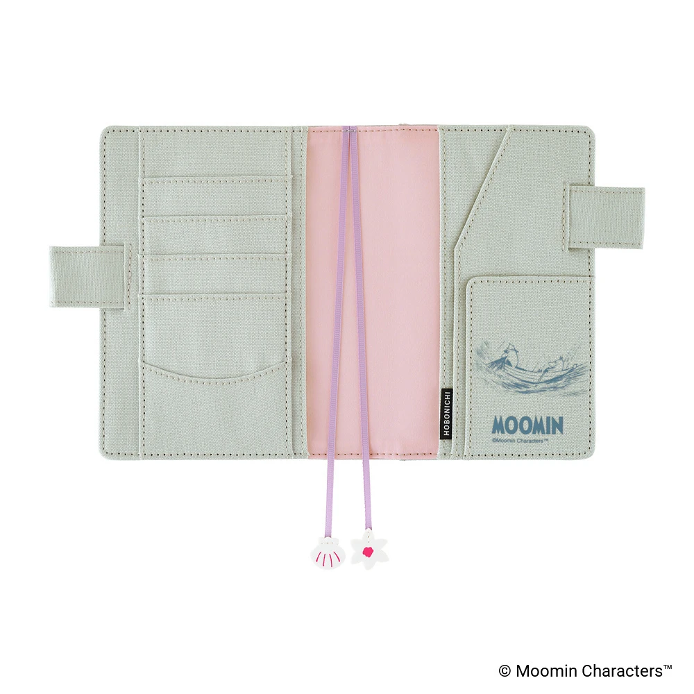 Hobonichi Techo A6 Original Cover - Moomin: My Yard (Pale Mint)