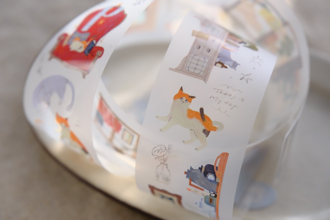 OURS Matte PET Tape - Life with cats (4.5cm)