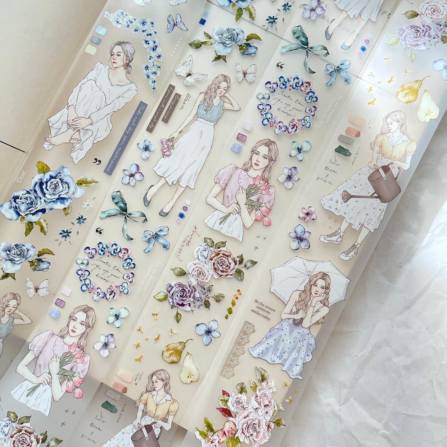 PET Clear WashPET Clear Washi Tape 45MM - 'My Flower Book' ('花手帳' 和紙) from   at Mic Moc