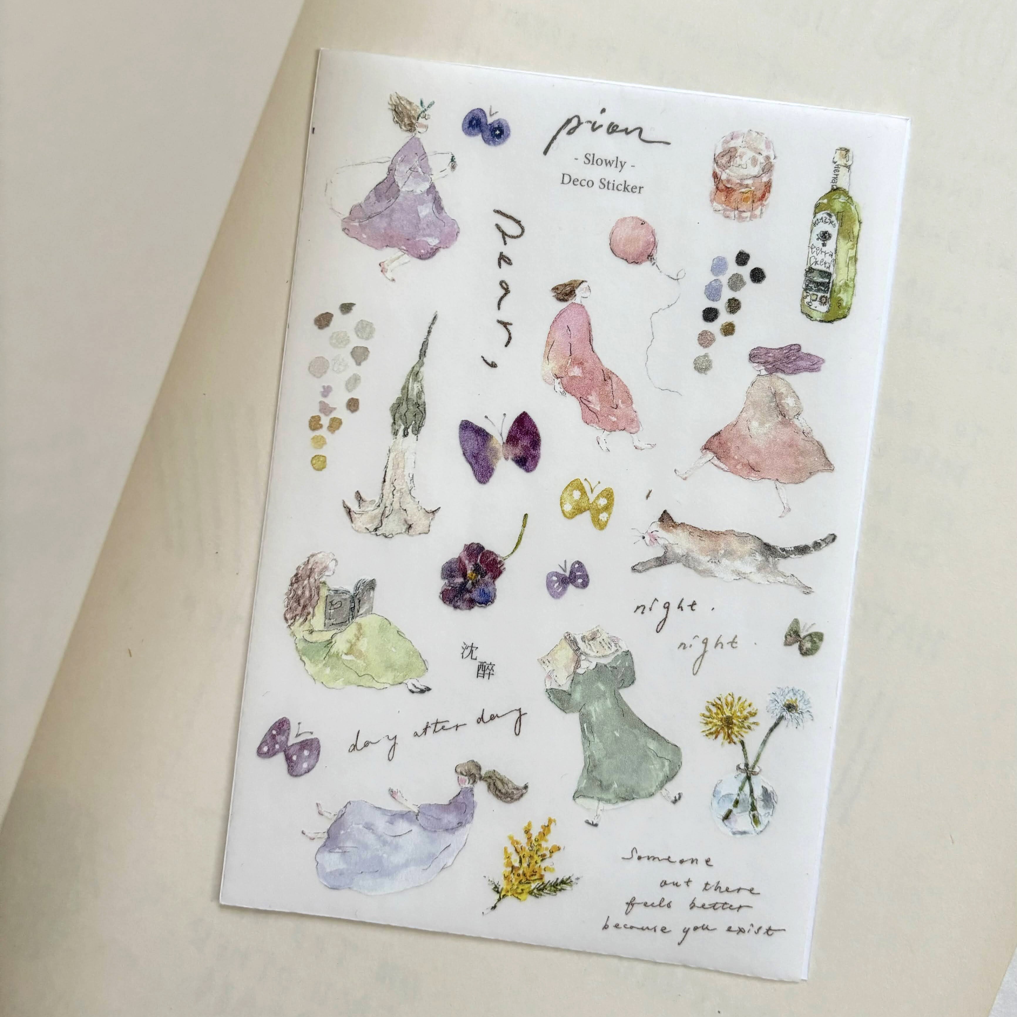 Pion Mini Girl Washi Sticker - Slowly