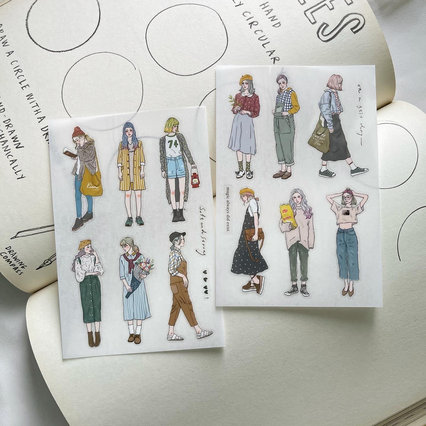 Pion Transfer Sticker Set - Girls (12 sheets)
