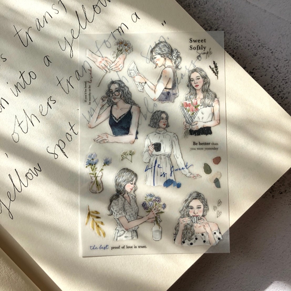 Pion Transfer Sticker Set - Sketch Girl (2 sheets)