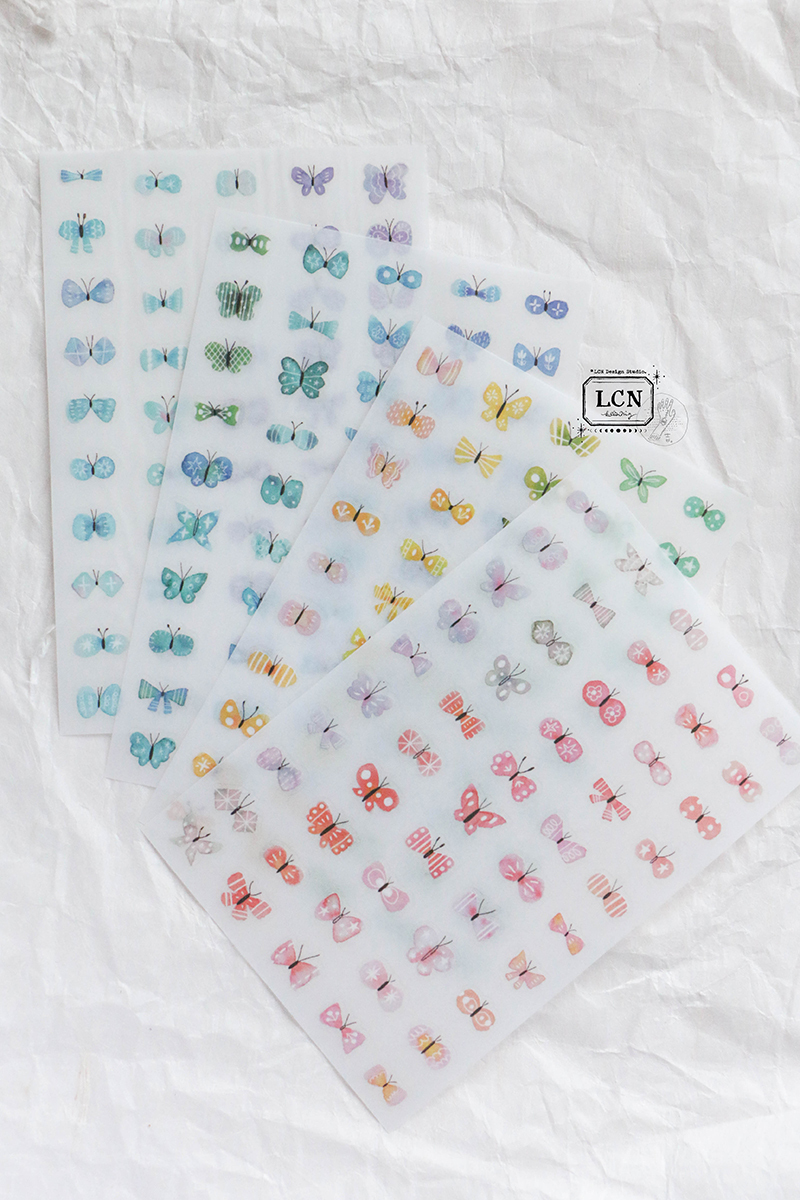 Lin Chia Ning Print-On Sticker Set - Shell Butterfly (4 sheets)