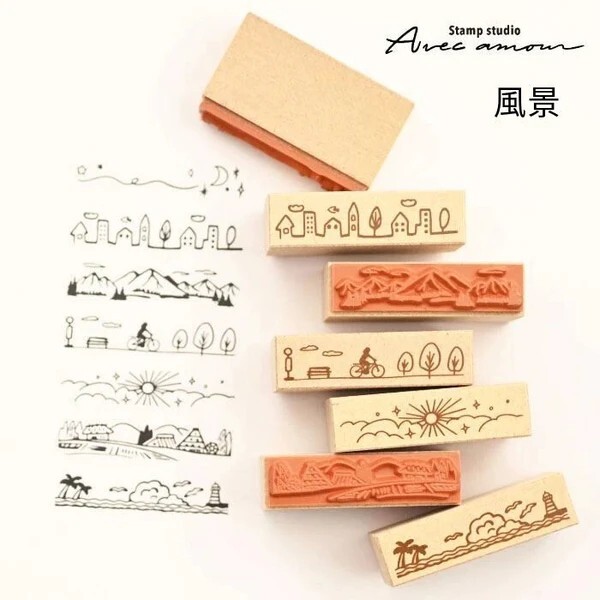 SANBY x Avec Amour Border Stamp Set - Landscapes