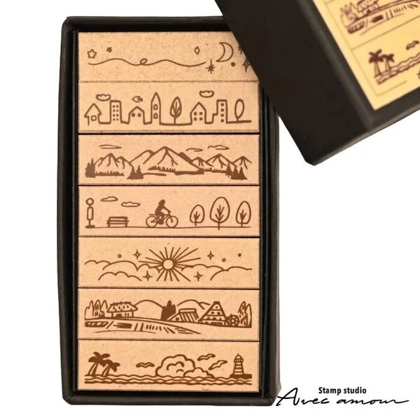 SANBY x Avec Amour Border Stamp Set - Landscapes