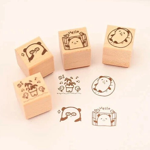 SANBY x Avec Amour Petit Stamp Set - Panda Hello