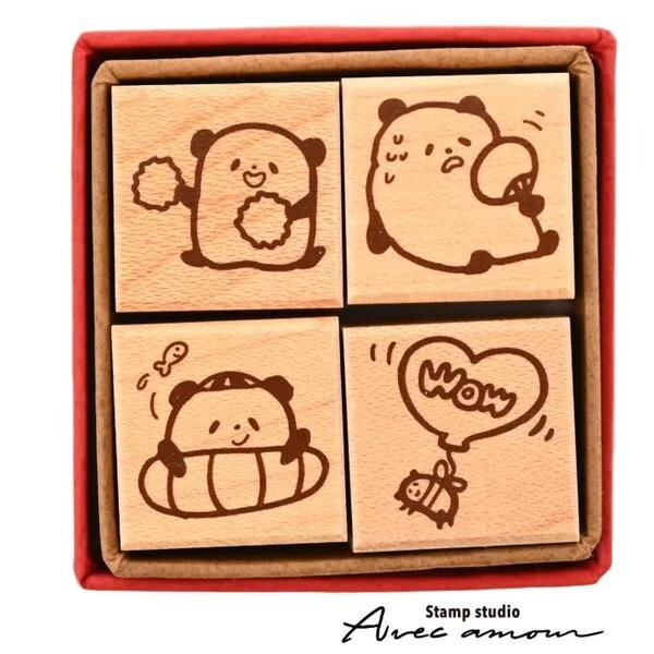SANBY x Avec Amour Petit Stamp Set - Wow Panda