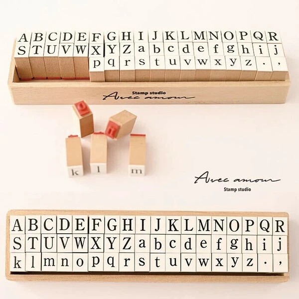 SANBY x Avec Amour Rubber Stamp Set - Alphabets