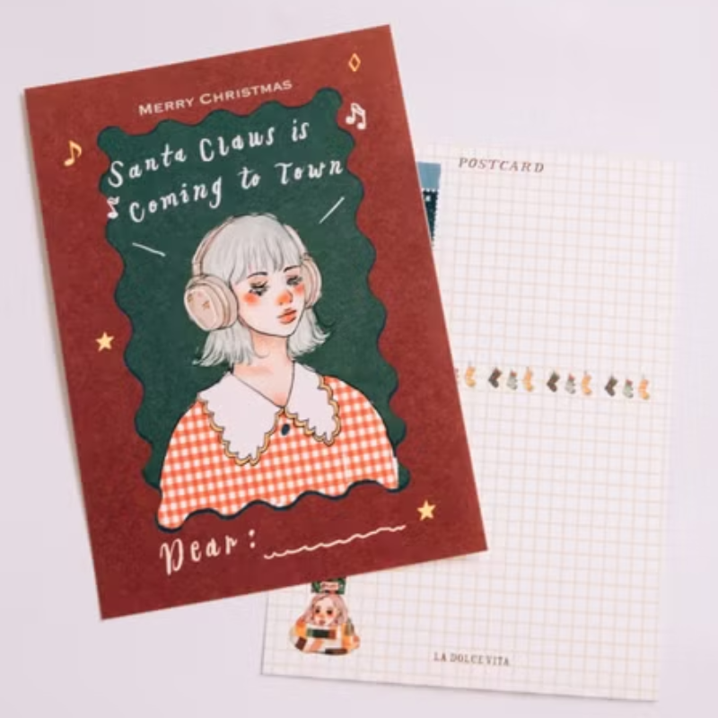 La Dolce Vita Christmas Postcard - Santa Claus is coming to town