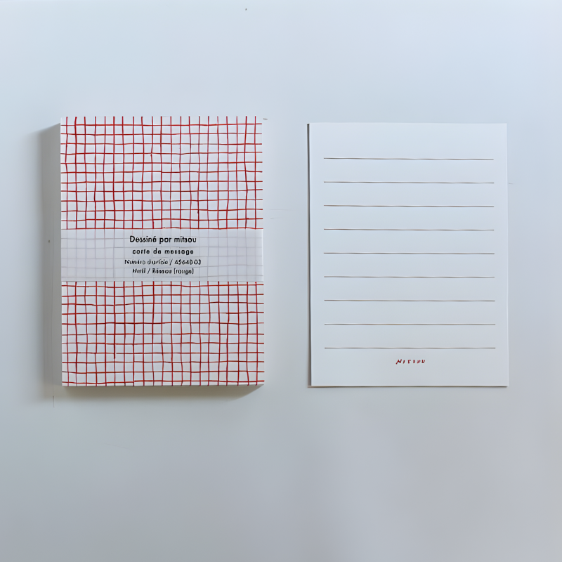 Classiky Mitsou Letterpress Label Card Set - Red Checker