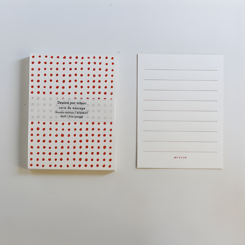 Classiky Mitsou Letterpress Label Card Set - Red Dot