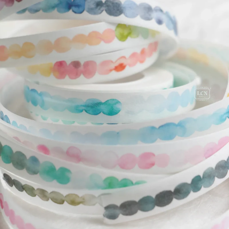 Lin Chia Ning Washi Tape - Watercolor Pattern 4 (1cm)