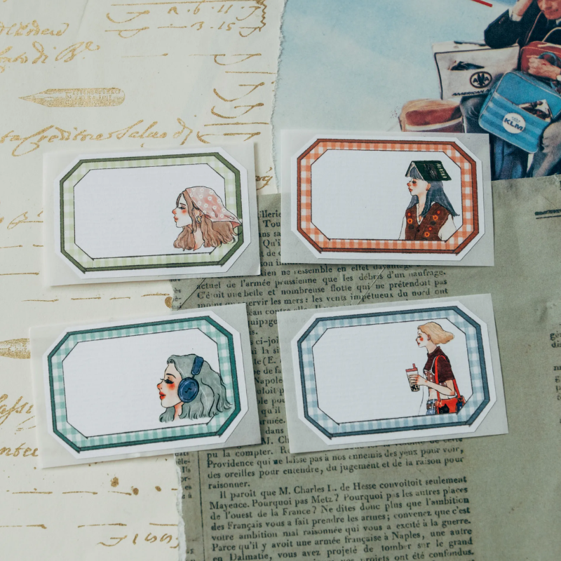 La Dolce Vita Label Sticker Set - Checkered Frame (8pcs)