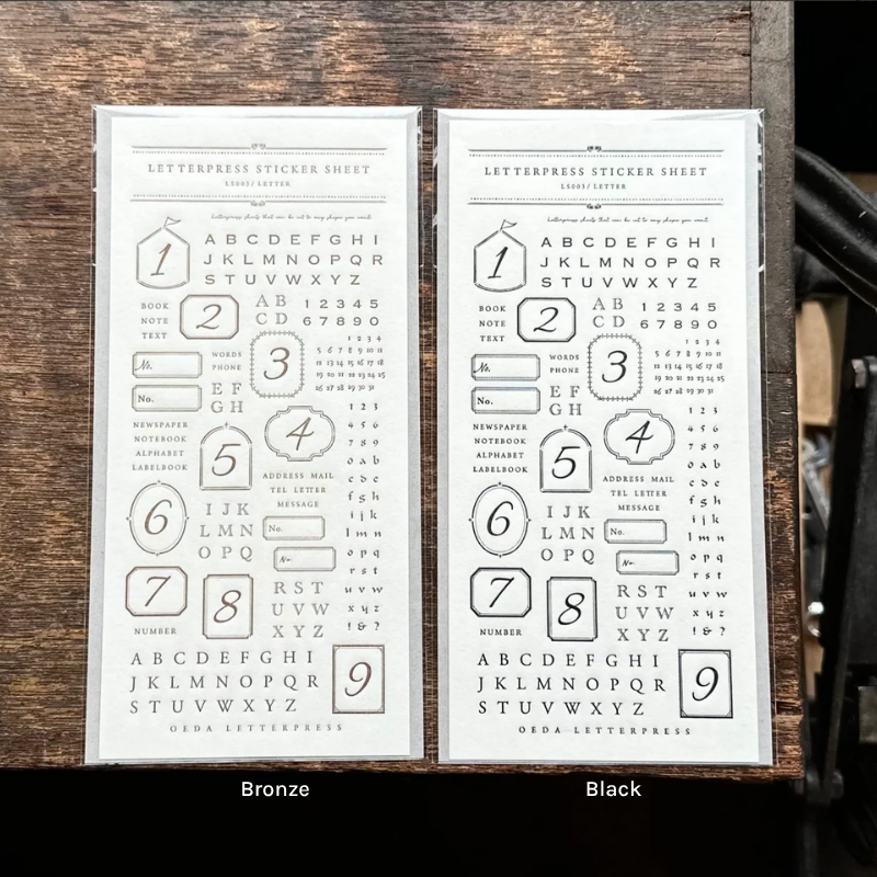OEDA LETTERPRESS Sticker Sheet - Letter