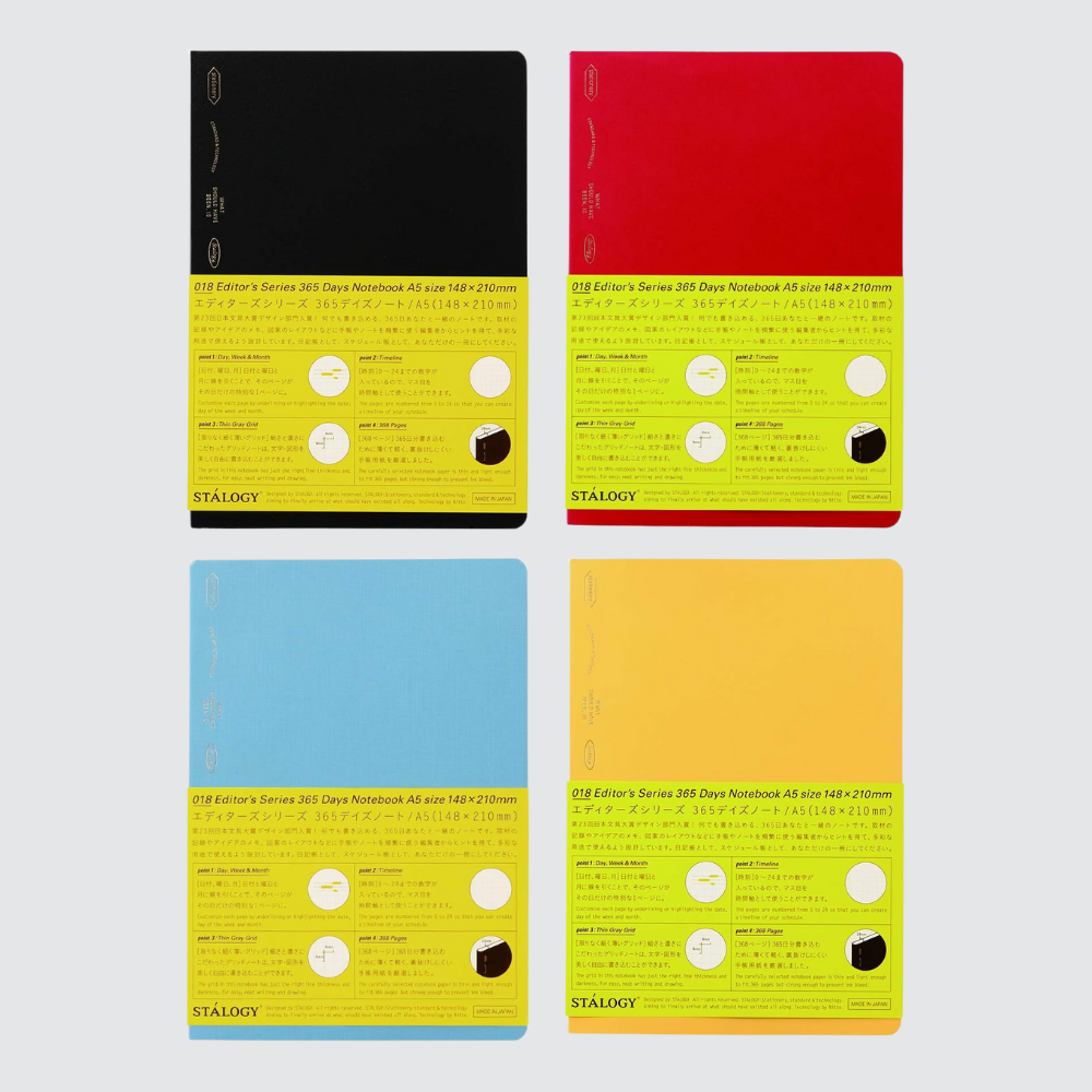 STALOGY 365 Days Notebook (A5, Grid)