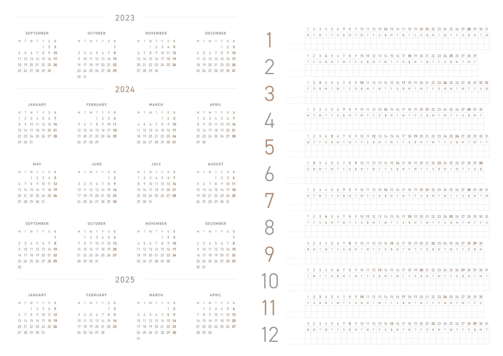 TAKE A NOTE 2024 Regular Planner A5 - Year Calendar