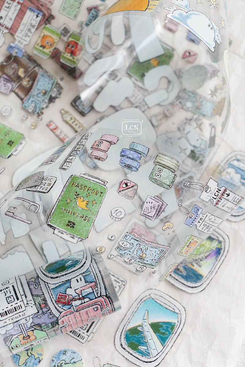 Lin Chia Ning Kiss-Cut PET Tape - Travel Essentials (6cm)