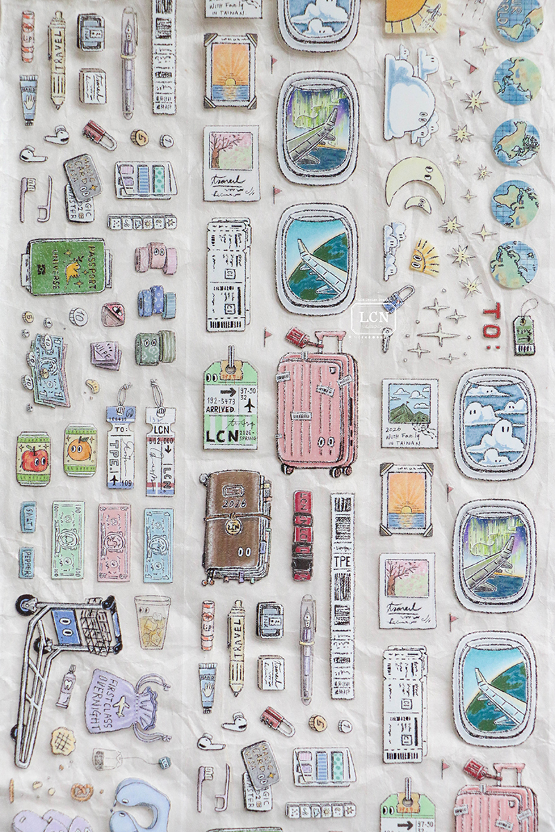 Lin Chia Ning Kiss-Cut PET Tape - Travel Essentials (6cm)