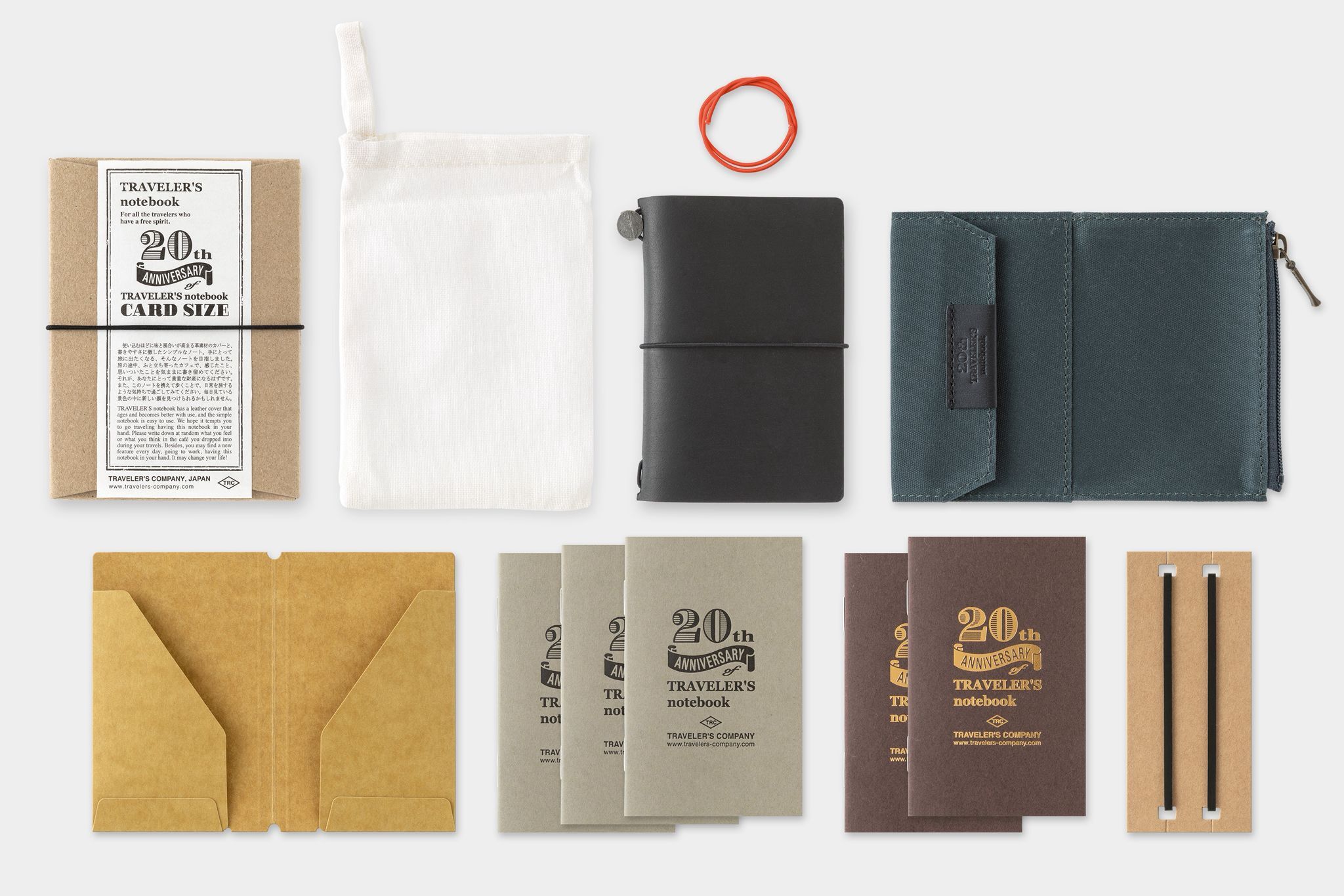 TRAVELER&rsquo;S notebook Card Size 20th Anniversary Set - Black