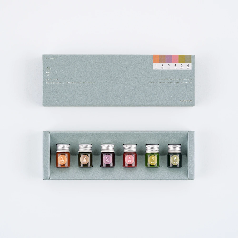 Kakimori x TSUKI no IRO Mini Ink Bottle Set - Jan-Jun