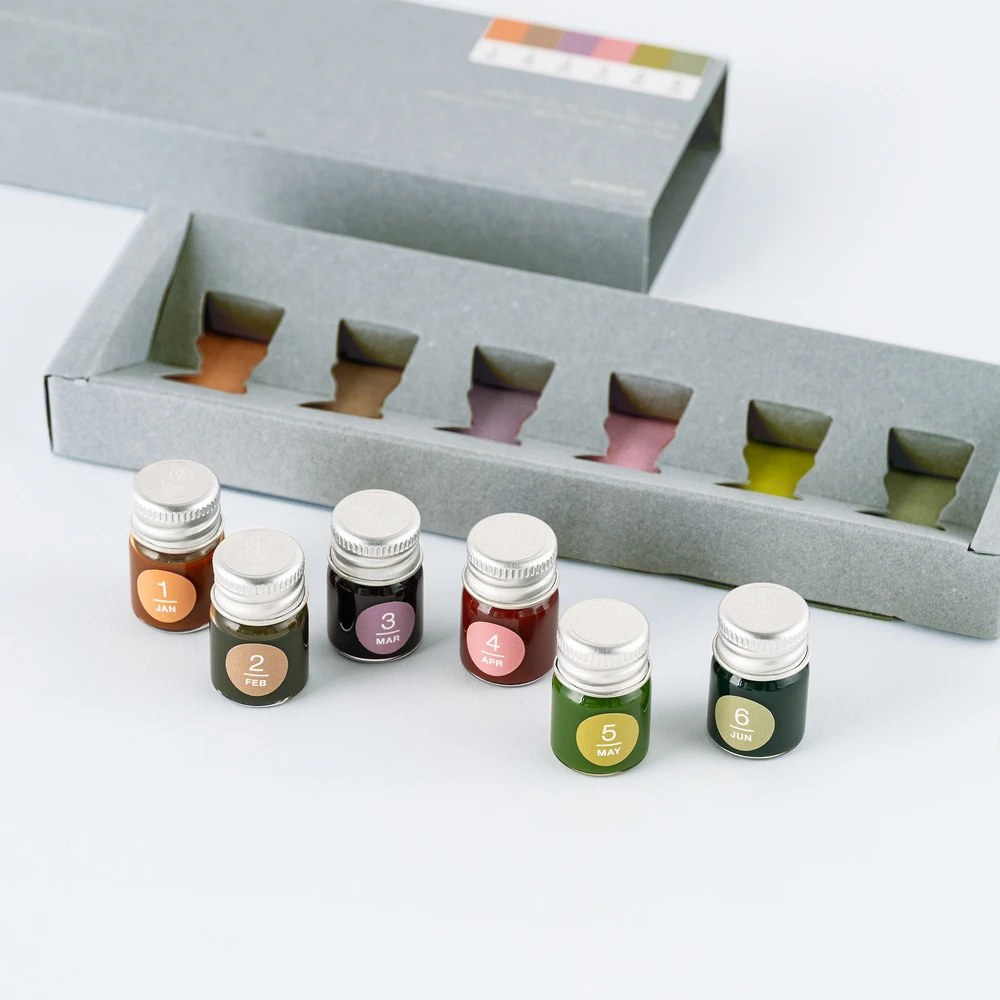 Kakimori x TSUKI no IRO Mini Ink Bottle Set - Jan-Jun