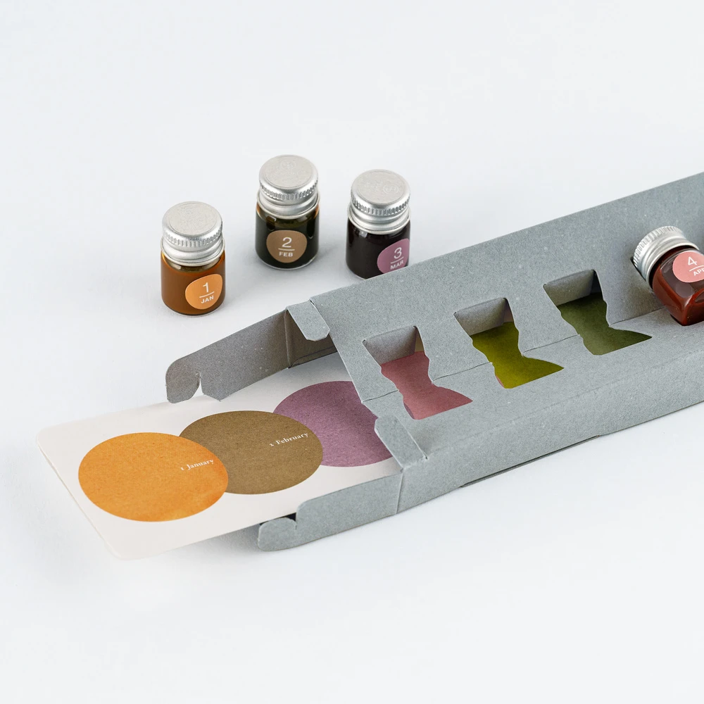 Kakimori x TSUKI no IRO Mini Ink Bottle Set - Jan-Jun