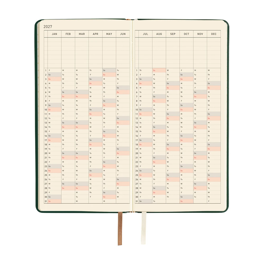 Hobonichi Techo 2027 Weeks - Leather: Forest Green