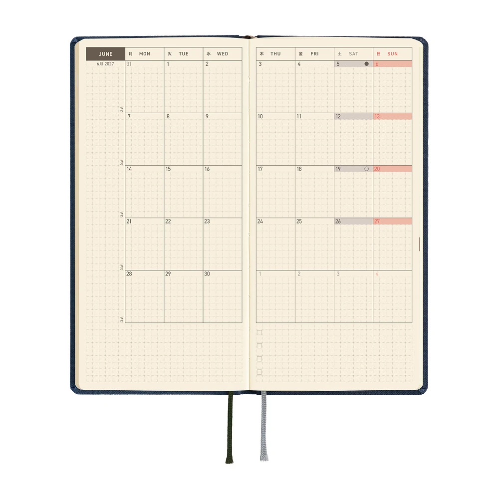 Hobonichi Techo 2027 Weeks - Colors: Midnight Blue