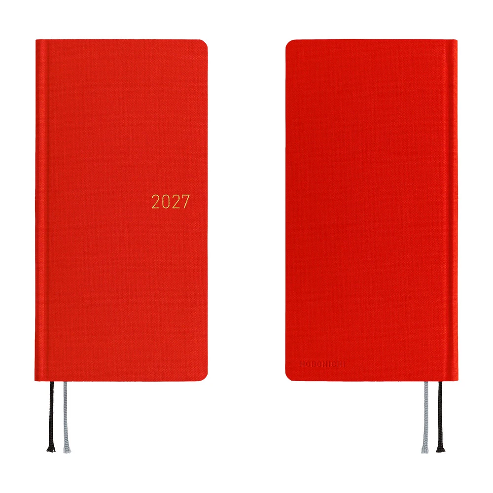Hobonichi Techo 2027 Weeks - Colors: Poppy Red